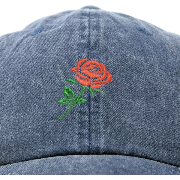 DALIX Red Rose Hat Premium Embroidered Baseball Cap Womens