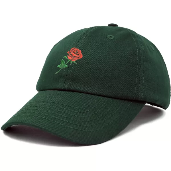DALIX Red Rose Hat Premium Embroidered Baseball Cap Womens