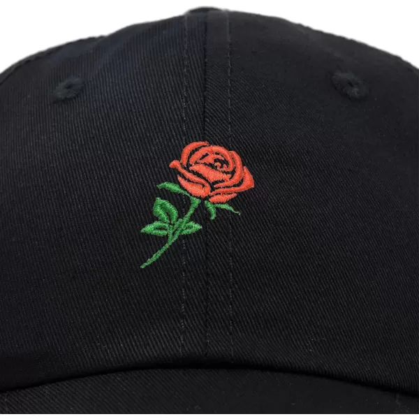 DALIX Red Rose Hat Premium Embroidered Baseball Cap Womens