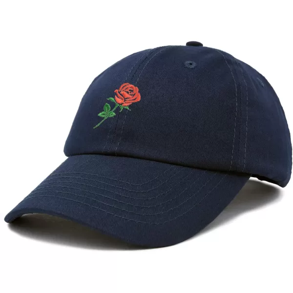 DALIX Red Rose Hat Premium Embroidered Baseball Cap Womens