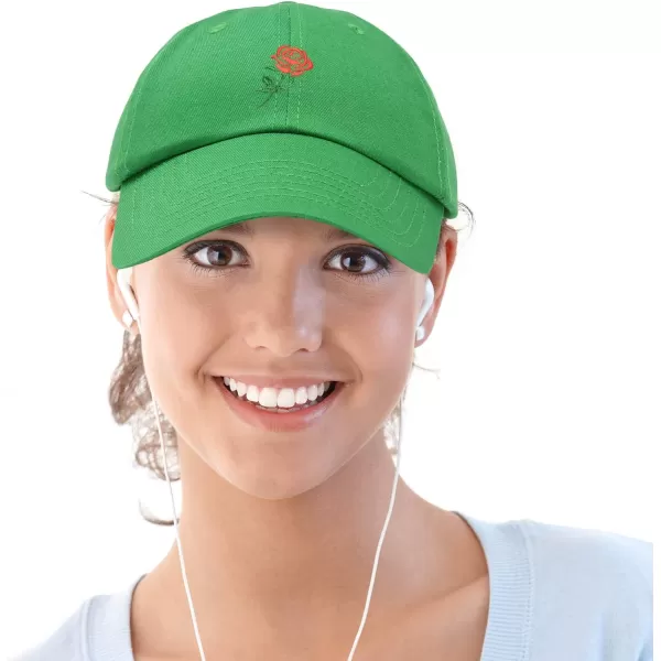DALIX Red Rose Hat Premium Embroidered Baseball Cap Womens