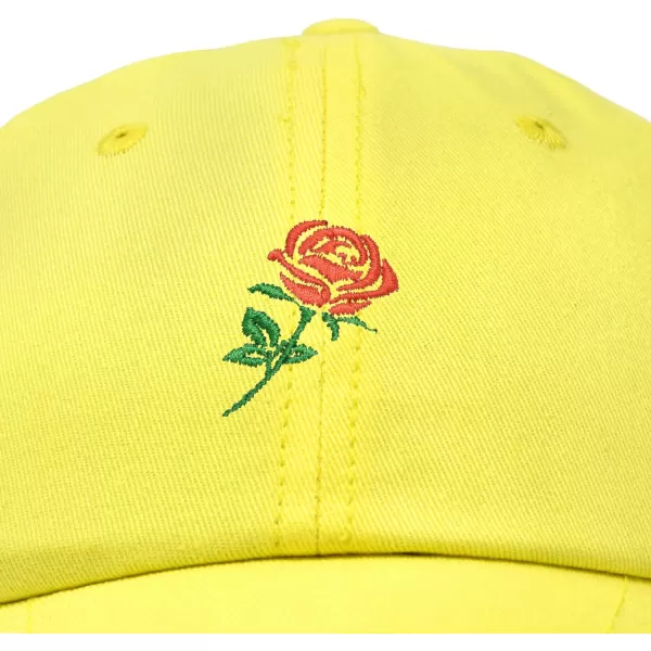 DALIX Red Rose Hat Premium Embroidered Baseball Cap Womens
