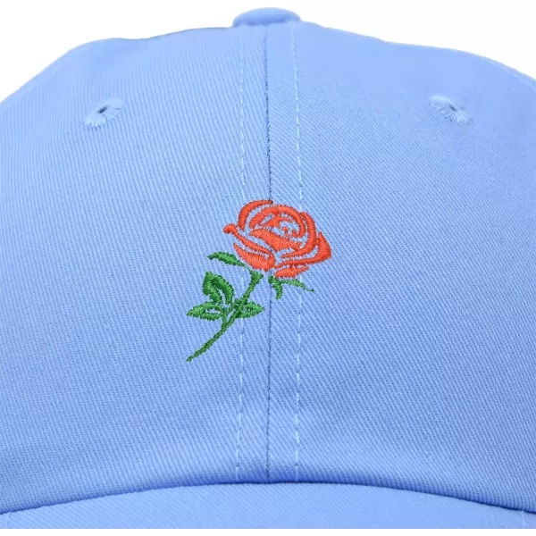 DALIX Red Rose Hat Premium Embroidered Baseball Cap Womens