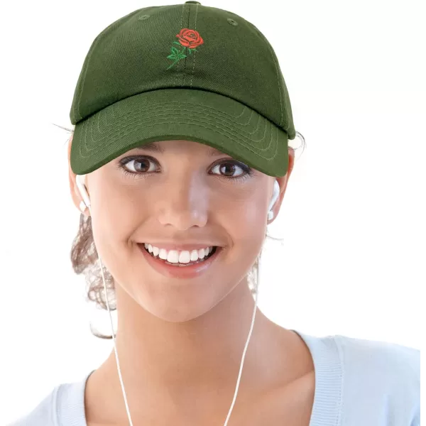 DALIX Red Rose Hat Premium Embroidered Baseball Cap Womens