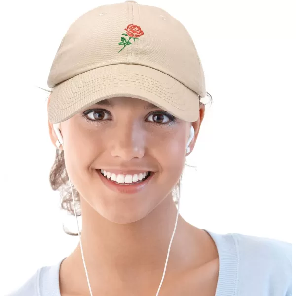 DALIX Red Rose Hat Premium Embroidered Baseball Cap Womens