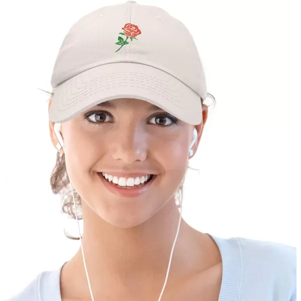 DALIX Red Rose Hat Premium Embroidered Baseball Cap Womens