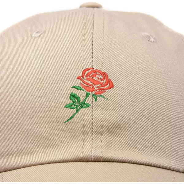 DALIX Red Rose Hat Premium Embroidered Baseball Cap Womens