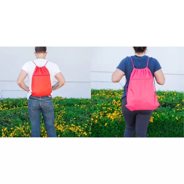 DALIX Small Gym Bag Drawstring Bag Men Women Assorted Colors 10 PACK