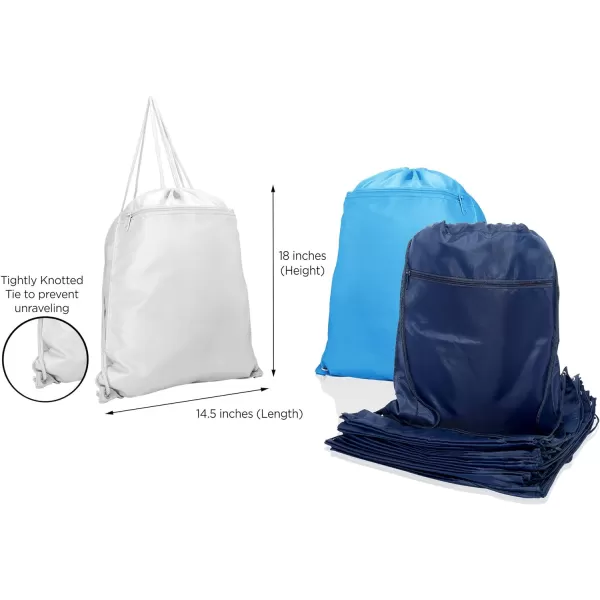 DALIX Small Gym Bag Drawstring Bag Men Women Assorted Colors 10 PACK