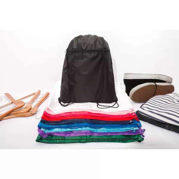 DALIX Small Gym Bag Drawstring Bag Men Women Assorted Colors 10 PACK