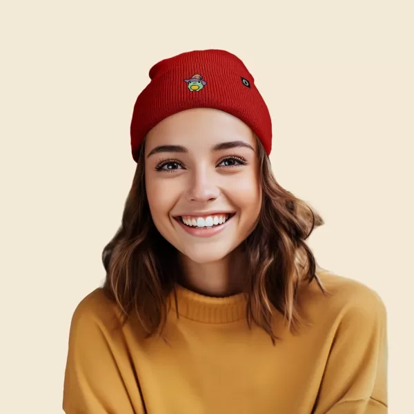 DALIX Sorcerer Frog Embroidered Beanie Hat Knit Cap Cold Weather Womens