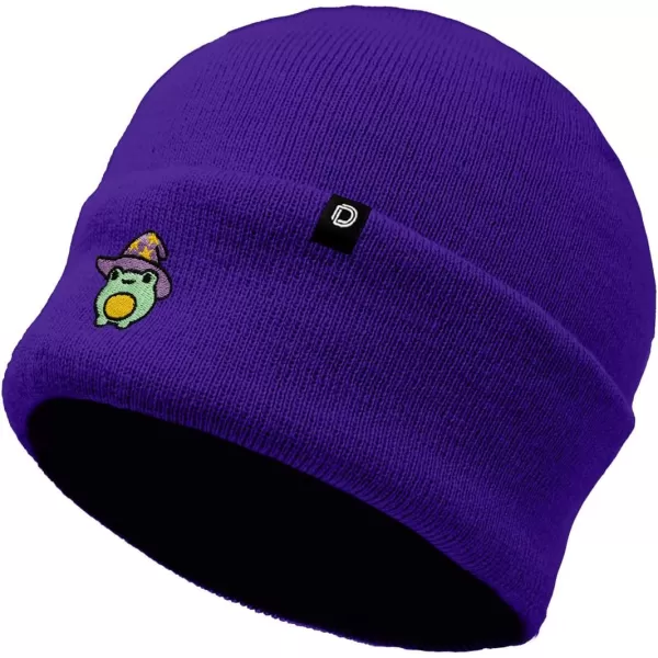 DALIX Sorcerer Frog Embroidered Beanie Hat Knit Cap Cold Weather Womens
