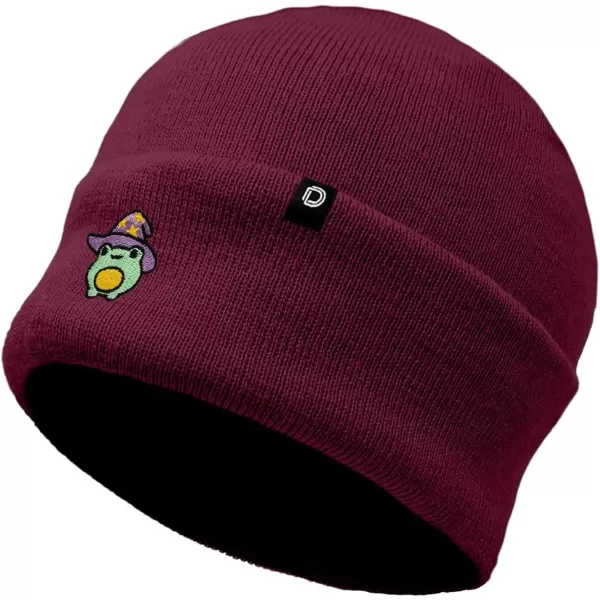 DALIX Sorcerer Frog Embroidered Beanie Hat Knit Cap Cold Weather Womens