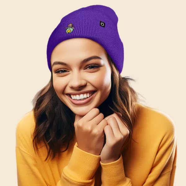 DALIX Sorcerer Frog Embroidered Beanie Hat Knit Cap Cold Weather Womens