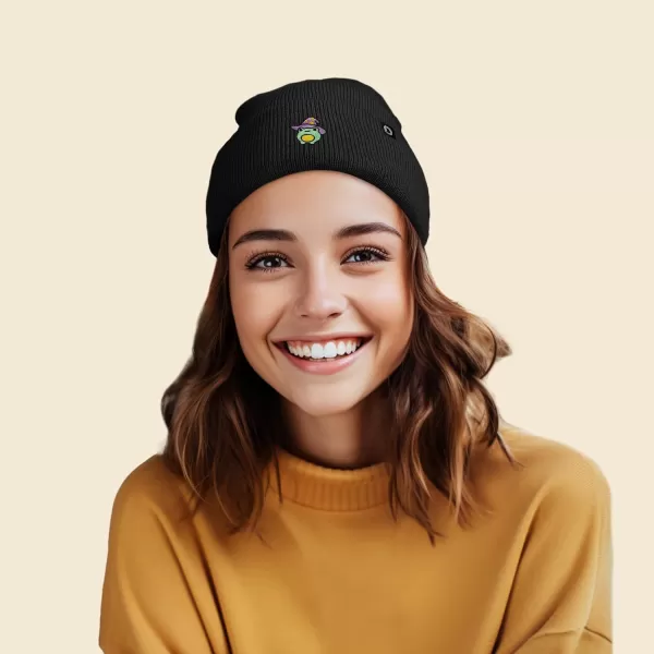 DALIX Sorcerer Frog Embroidered Beanie Hat Knit Cap Cold Weather Womens