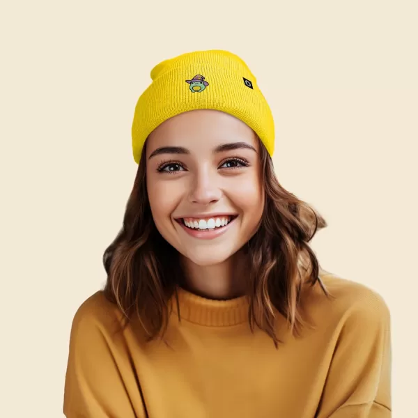DALIX Sorcerer Frog Embroidered Beanie Hat Knit Cap Cold Weather Womens