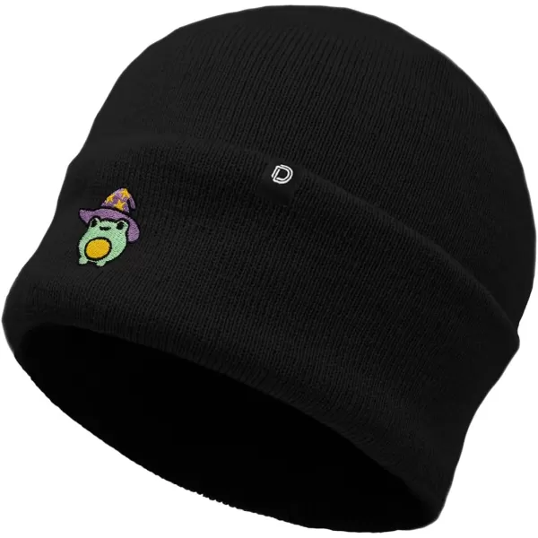 DALIX Sorcerer Frog Embroidered Beanie Hat Knit Cap Cold Weather Womens
