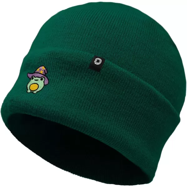 DALIX Sorcerer Frog Embroidered Beanie Hat Knit Cap Cold Weather Womens
