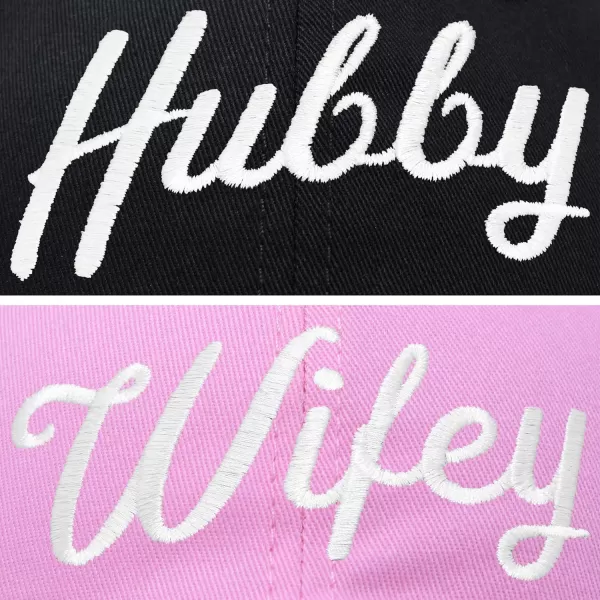DALIX Wifey Hubby Couples Dad Hats Baseball Caps Married Gift Set of 2