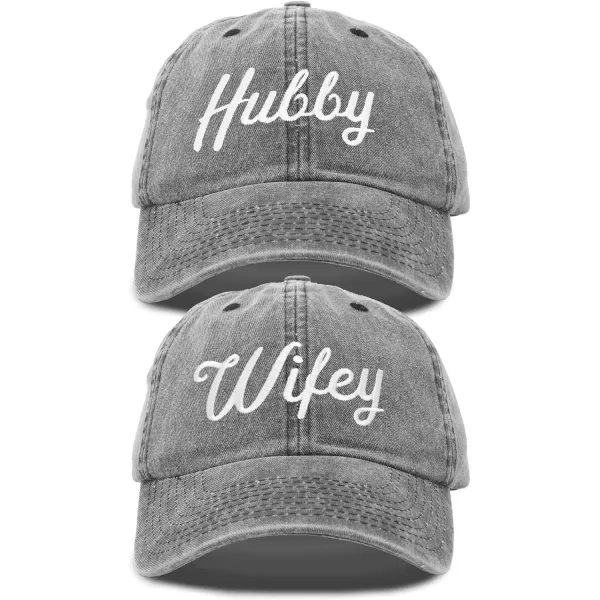 DALIX Wifey Hubby Couples Dad Hats Baseball Caps Married Gift Set of 2