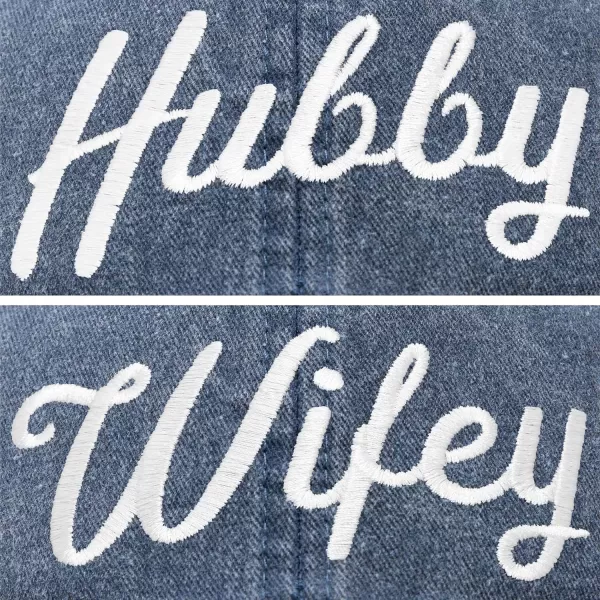 DALIX Wifey Hubby Couples Dad Hats Baseball Caps Married Gift Set of 2