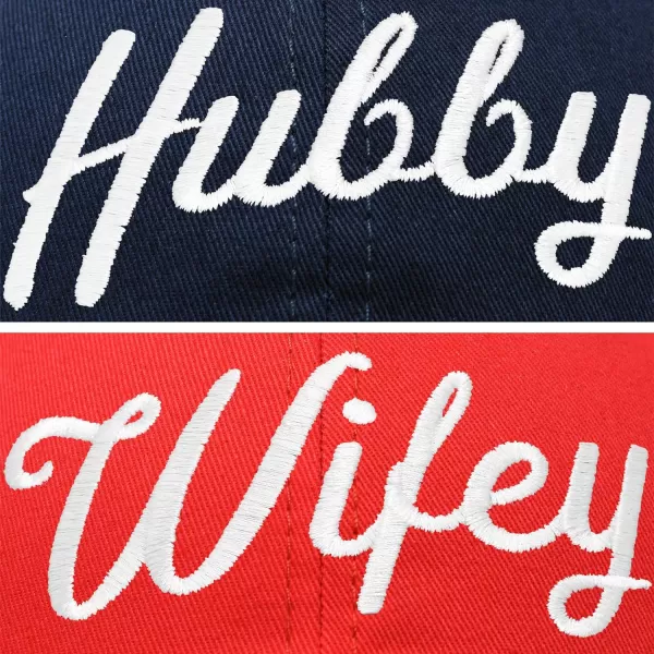 DALIX Wifey Hubby Couples Dad Hats Baseball Caps Married Gift Set of 2