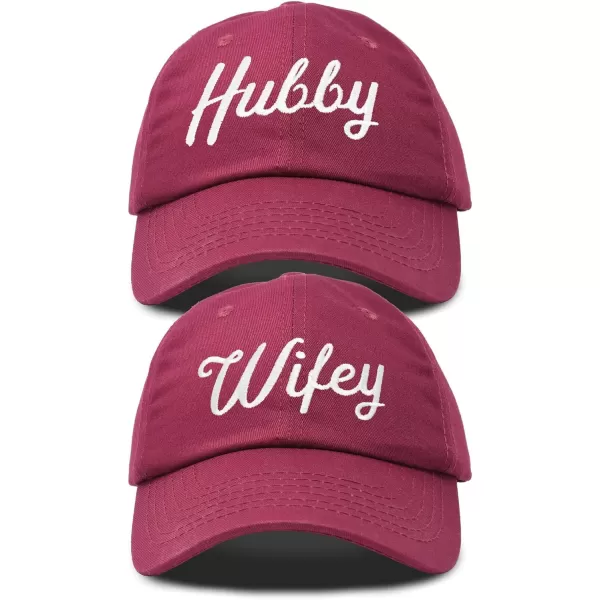 DALIX Wifey Hubby Couples Dad Hats Baseball Caps Married Gift Set of 2