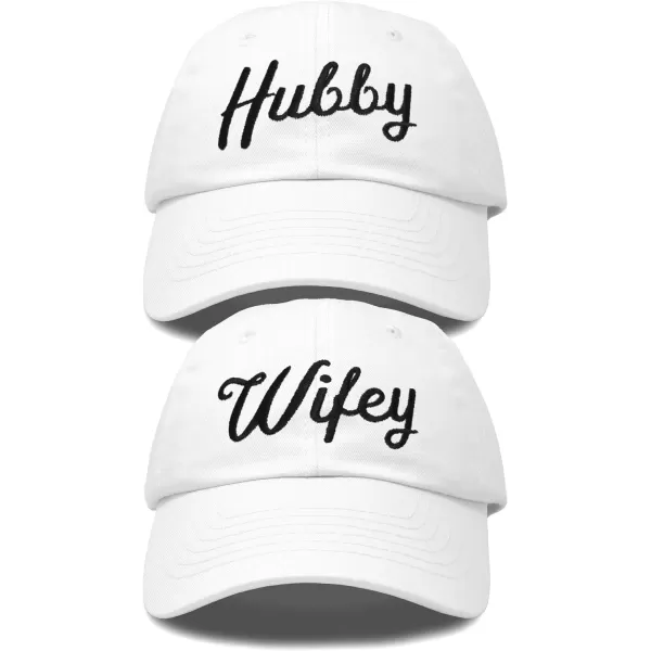 DALIX Wifey Hubby Couples Dad Hats Baseball Caps Married Gift Set of 2