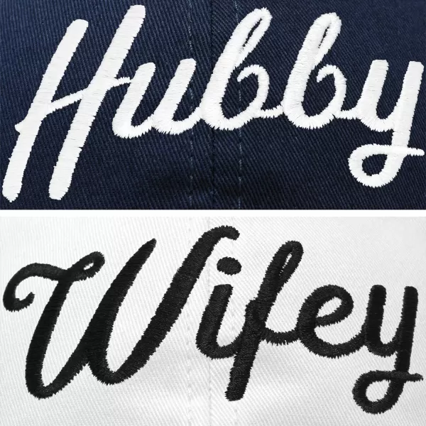 DALIX Wifey Hubby Couples Dad Hats Baseball Caps Married Gift Set of 2