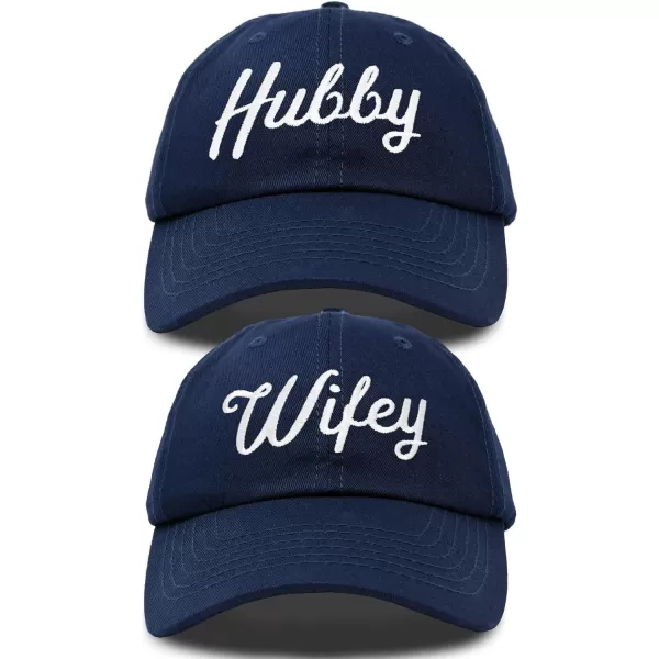 DALIX Wifey Hubby Couples Dad Hats Baseball Caps Married Gift Set of 2
