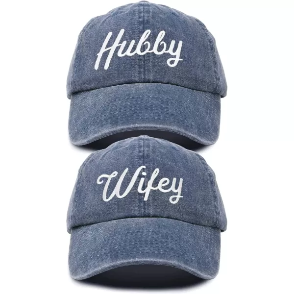 DALIX Wifey Hubby Couples Dad Hats Baseball Caps Married Gift Set of 2