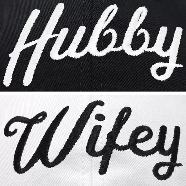 DALIX Wifey Hubby Couples Dad Hats Baseball Caps Married Gift Set of 2