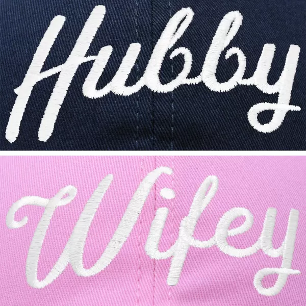 DALIX Wifey Hubby Couples Dad Hats Baseball Caps Married Gift Set of 2