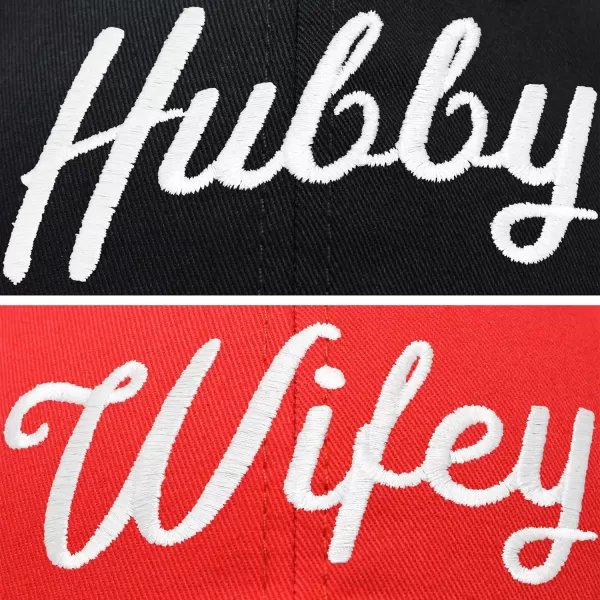 DALIX Wifey Hubby Couples Dad Hats Baseball Caps Married Gift Set of 2