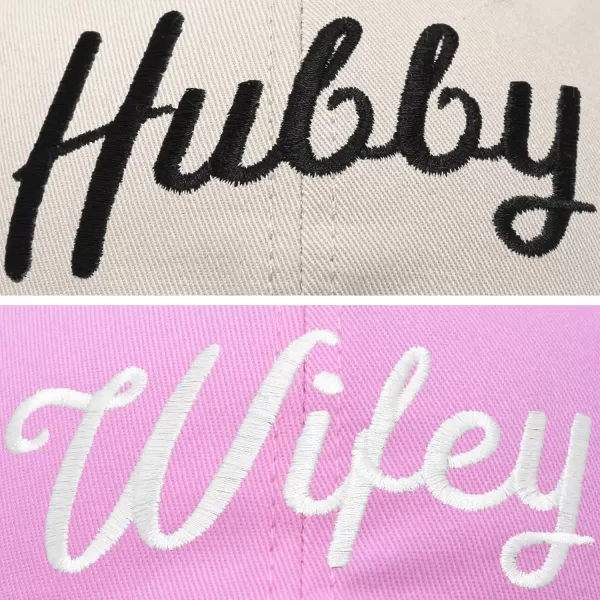 DALIX Wifey Hubby Couples Dad Hats Baseball Caps Married Gift Set of 2