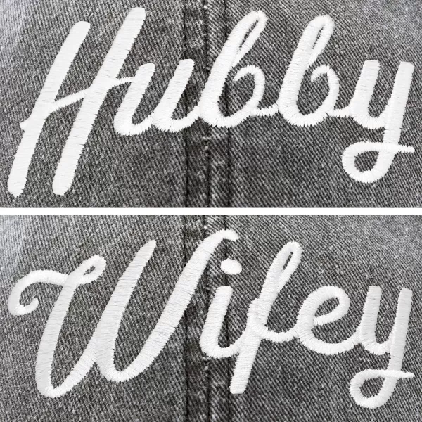 DALIX Wifey Hubby Couples Dad Hats Baseball Caps Married Gift Set of 2