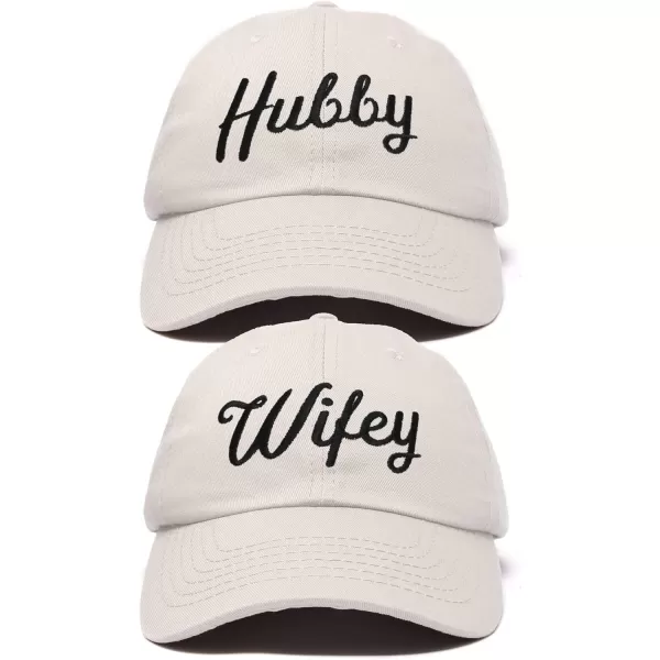 DALIX Wifey Hubby Couples Dad Hats Baseball Caps Married Gift Set of 2