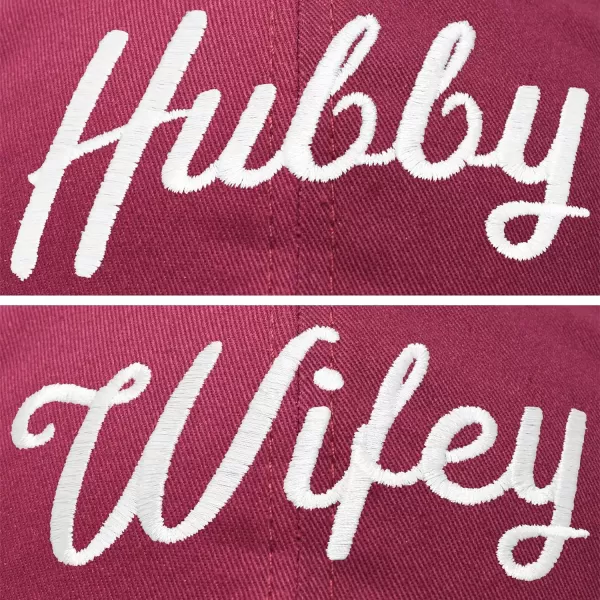 DALIX Wifey Hubby Couples Dad Hats Baseball Caps Married Gift Set of 2