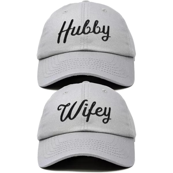 DALIX Wifey Hubby Couples Dad Hats Baseball Caps Married Gift Set of 2