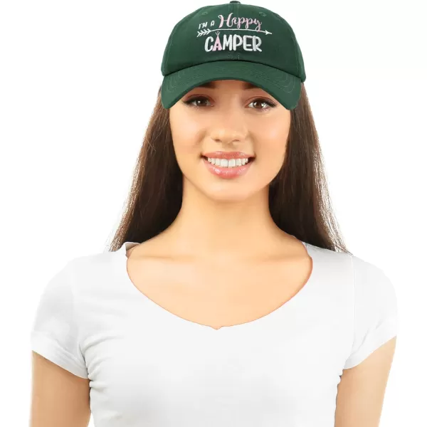 DALIX Womens Happy Camper Hat Soft Cotton Camping Caps