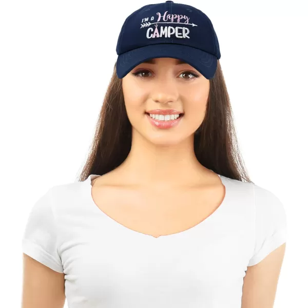 DALIX Womens Happy Camper Hat Soft Cotton Camping Caps