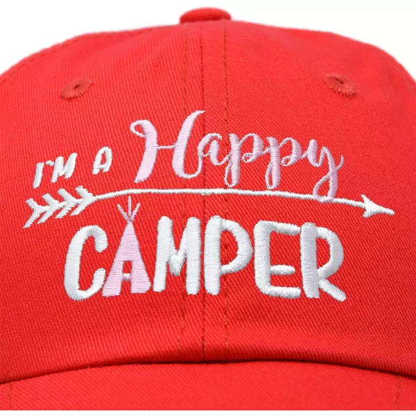 DALIX Womens Happy Camper Hat Soft Cotton Camping Caps