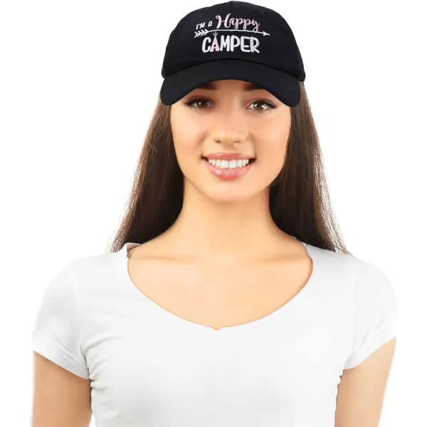 DALIX Womens Happy Camper Hat Soft Cotton Camping Caps