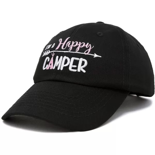 DALIX Womens Happy Camper Hat Soft Cotton Camping Caps