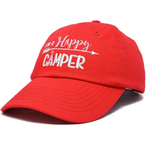 DALIX Womens Happy Camper Hat Soft Cotton Camping Caps