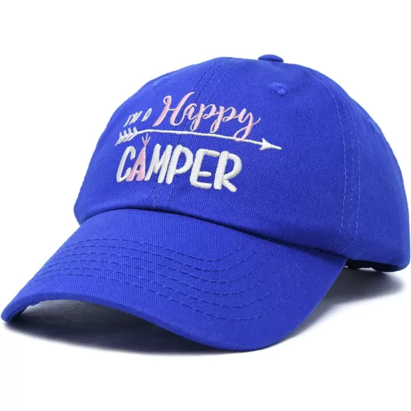 DALIX Womens Happy Camper Hat Soft Cotton Camping Caps