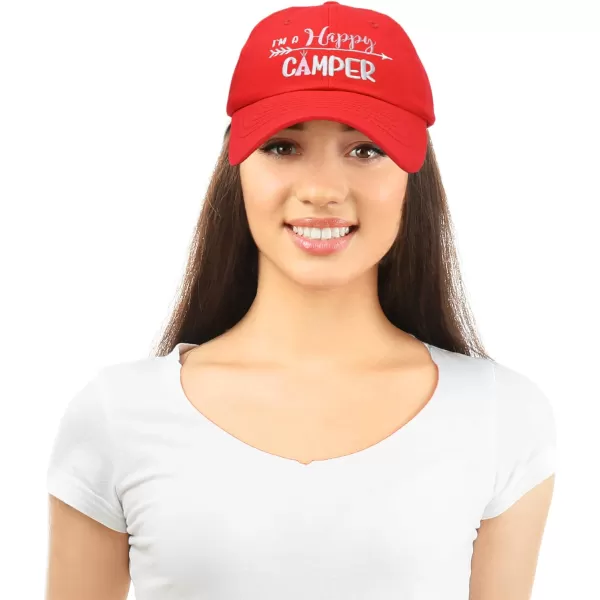 DALIX Womens Happy Camper Hat Soft Cotton Camping Caps