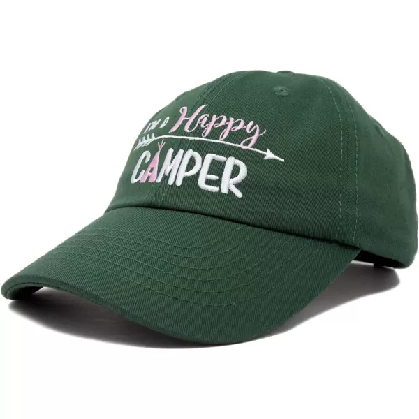 DALIX Womens Happy Camper Hat Soft Cotton Camping Caps