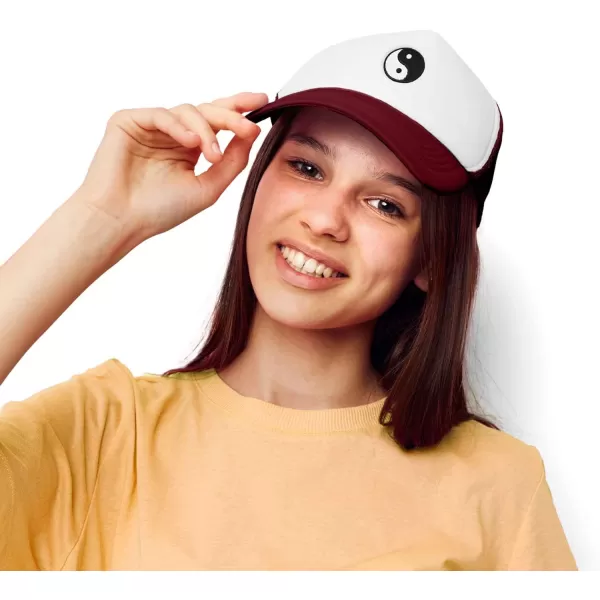DALIX Yin and Yang Embroidered Mesh Trucker Hat