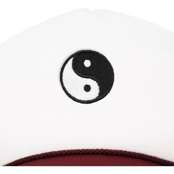 DALIX Yin and Yang Embroidered Mesh Trucker Hat